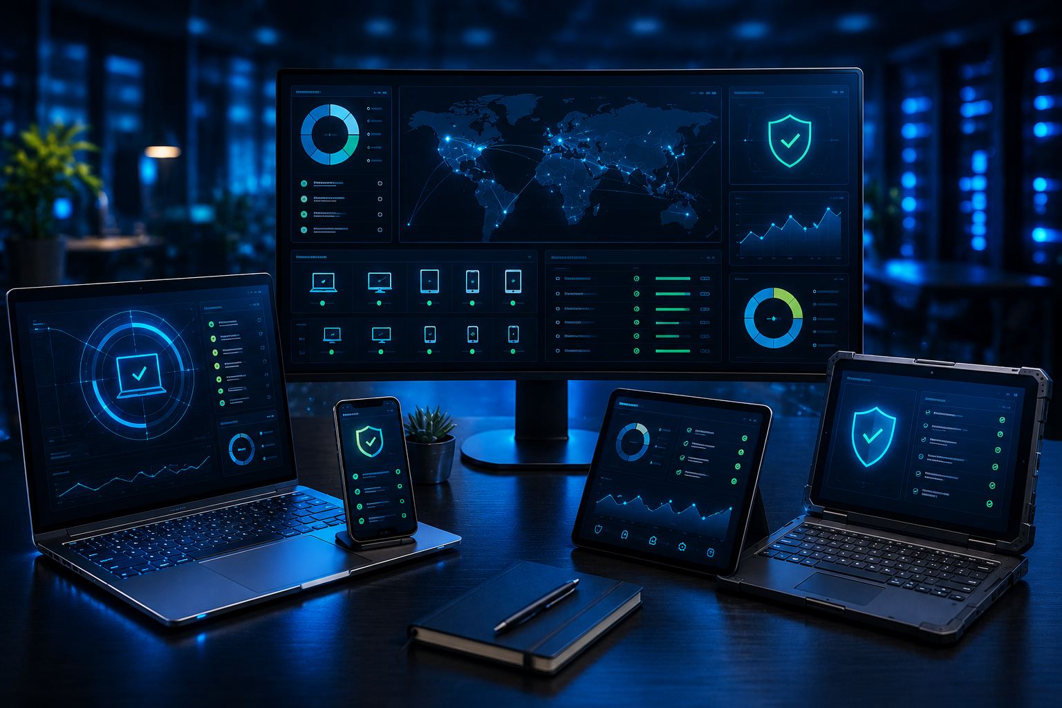 Multi-device IT management dashboard for endpoint security