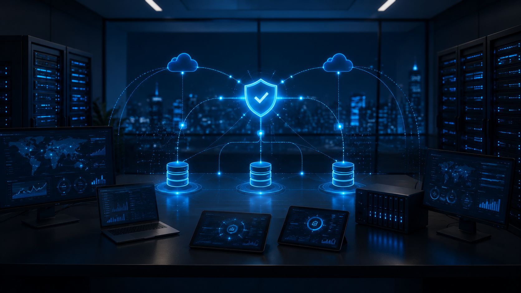 Cloud backup and server data protection visual